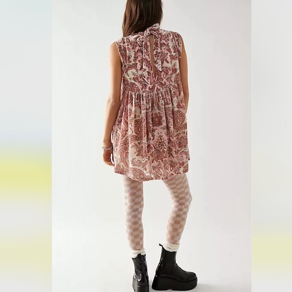 nwt Free People All The Time Velvet Mini Dress - Women's Size Medium - Picture 3 of 10